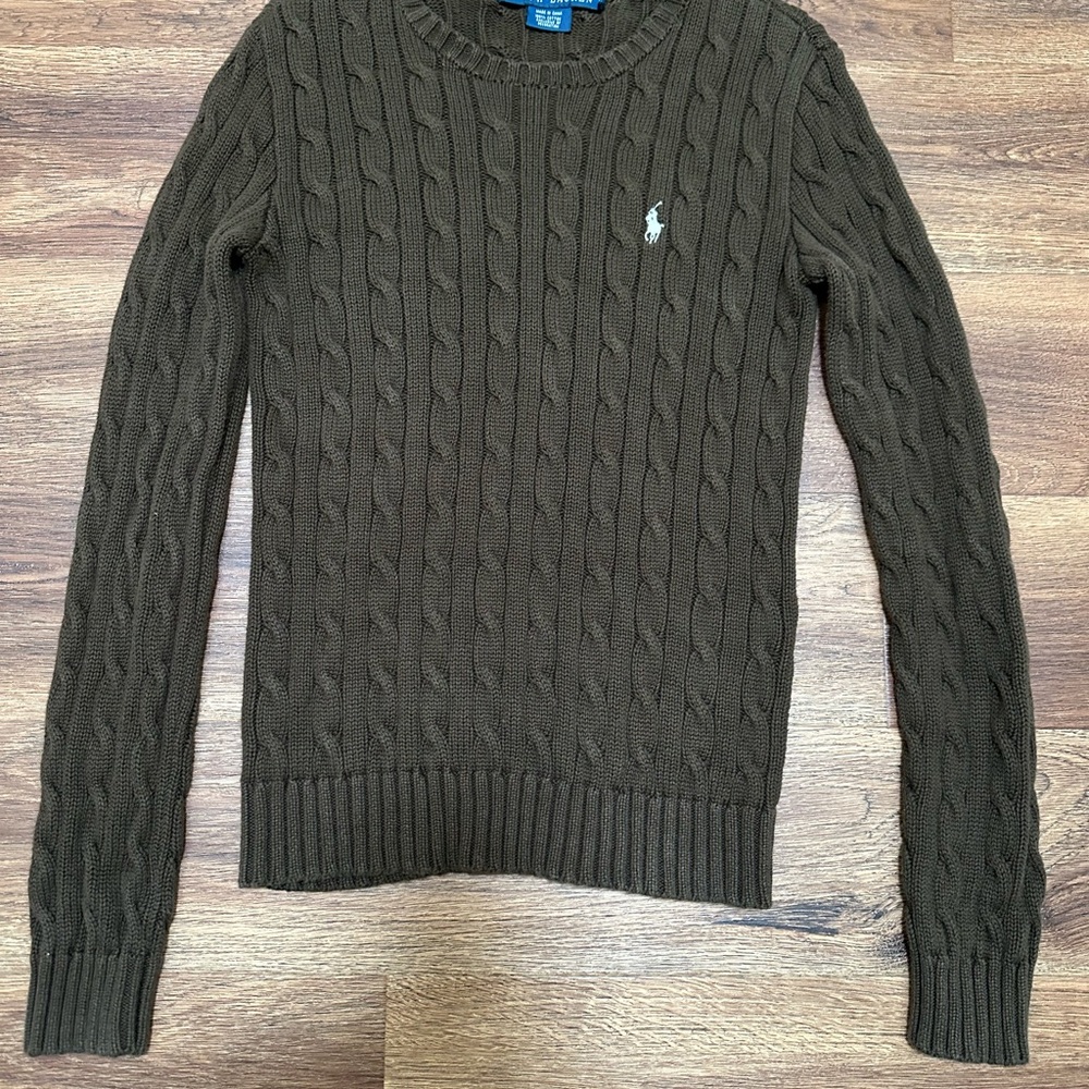 Ralph Lauren Women Brown Cable Knit Sweater